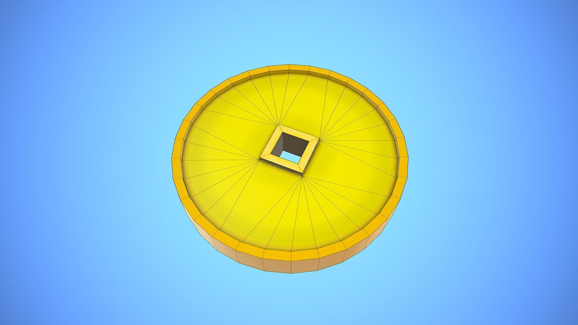 CHINNESE COIN CARTOON STYLIZED Low-poly 3D model_6