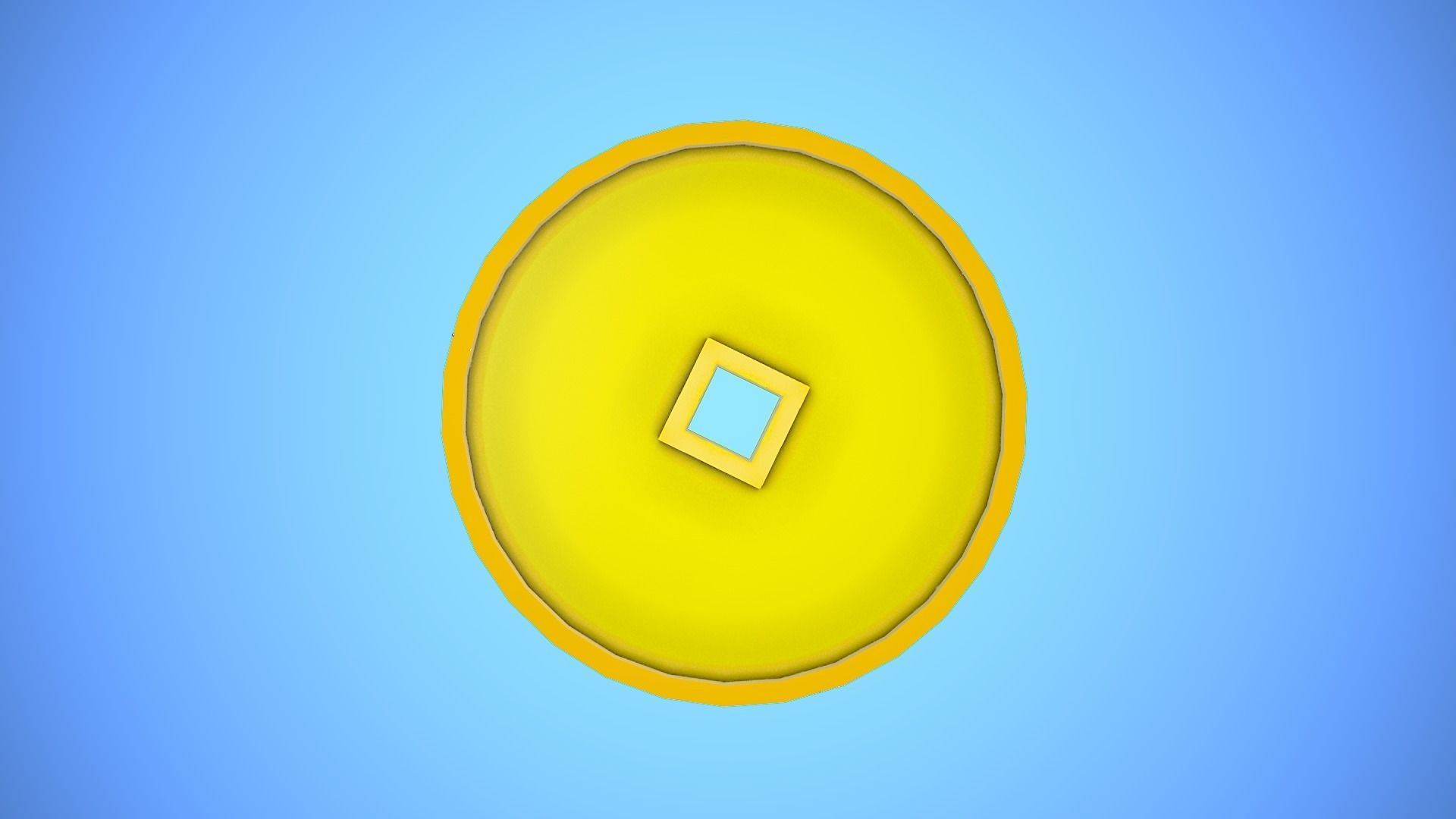 CHINNESE COIN CARTOON STYLIZED Low-poly 3D model_9