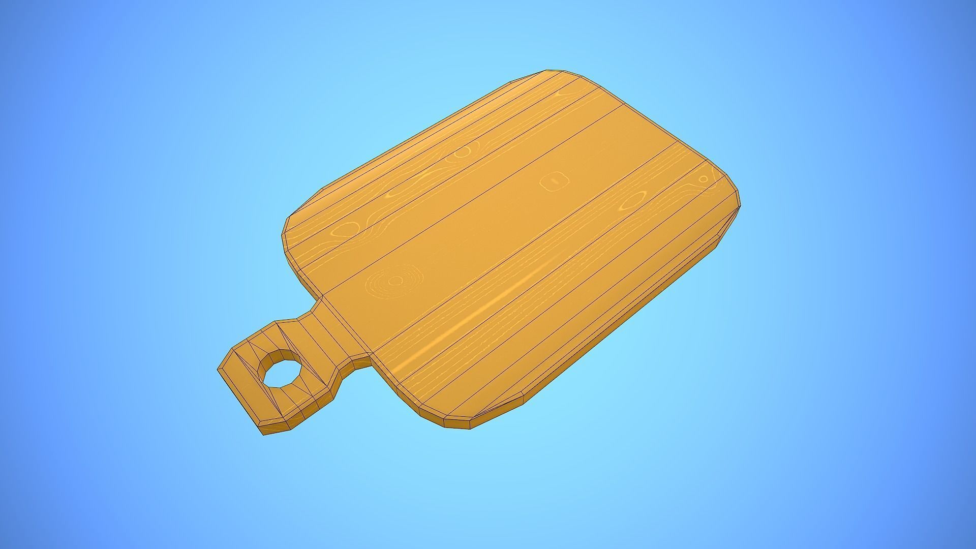 CUTTING BOARD KITCHEN CARTOON STYLIZED Low-poly 3D model_6