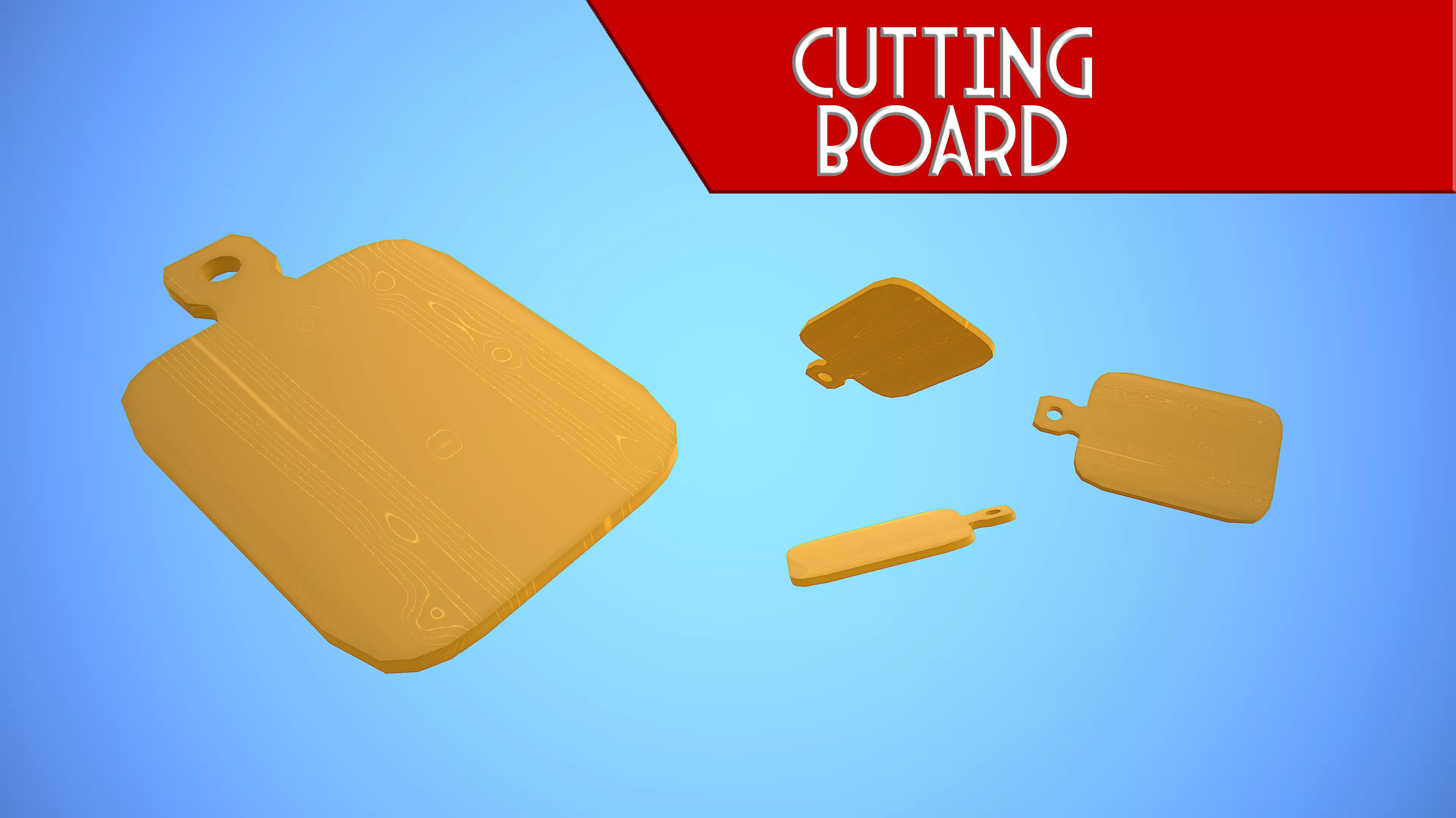 CUTTING BOARD KITCHEN CARTOON STYLIZED Low-poly 3D model_0