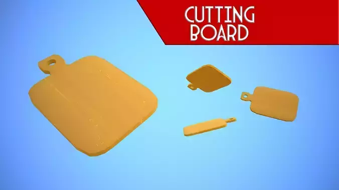 CUTTING BOARD KITCHEN CARTOON STYLIZED Low-poly 3D model