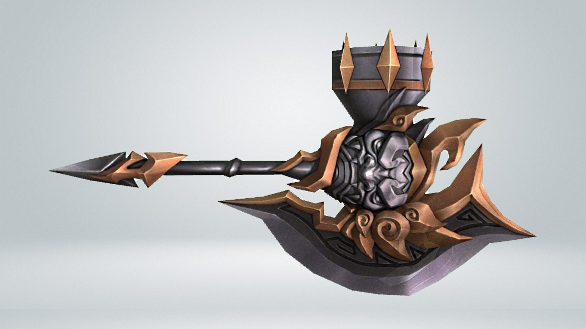 Futuristic Axe Low-poly 3D model_13