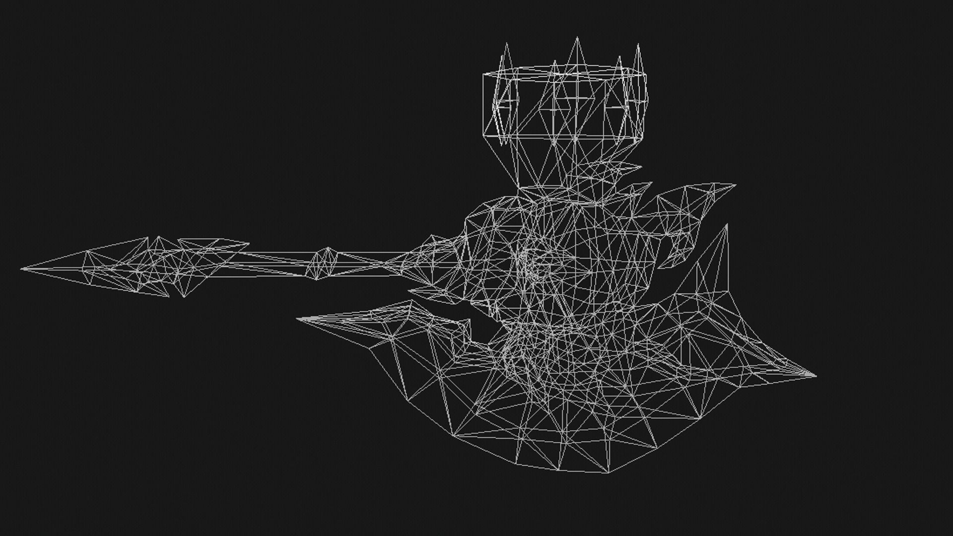 Futuristic Axe Low-poly 3D model_14