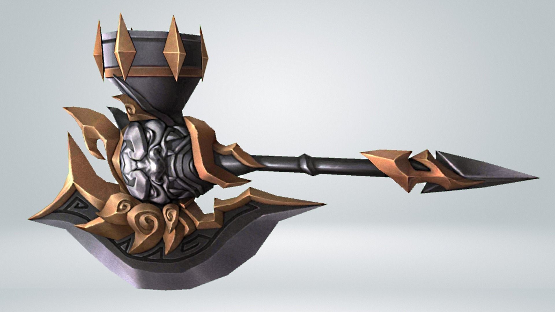 Futuristic Axe Low-poly 3D model_1