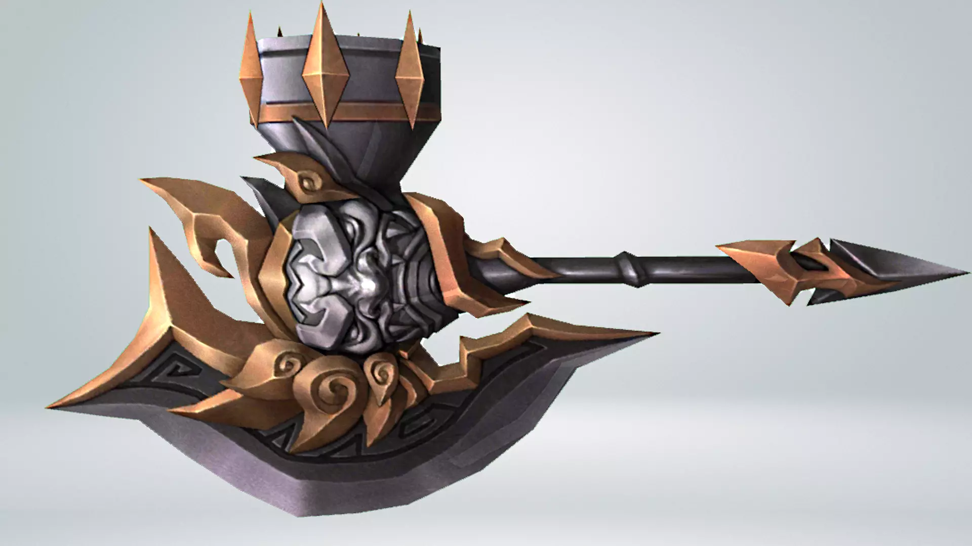 Futuristic Axe Low-poly 3D model_0