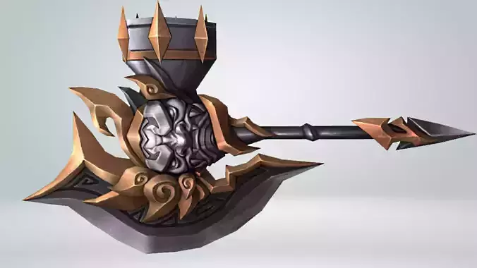 Futuristic Axe Low-poly 3D model