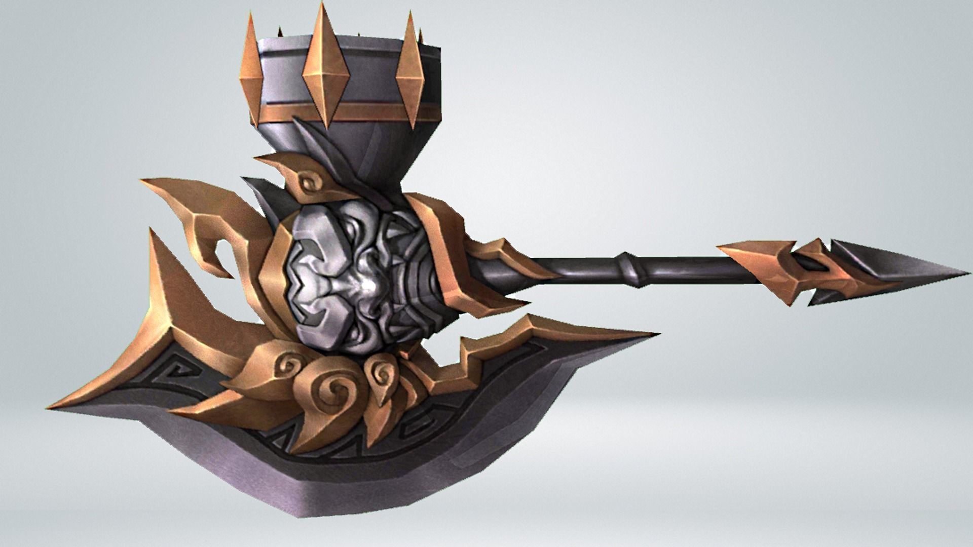 Futuristic Axe Low-poly 3D model_10