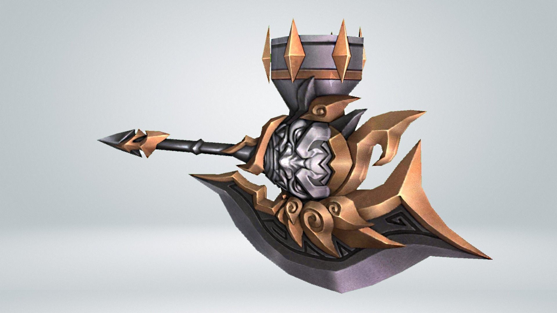 Futuristic Axe Low-poly 3D model_7