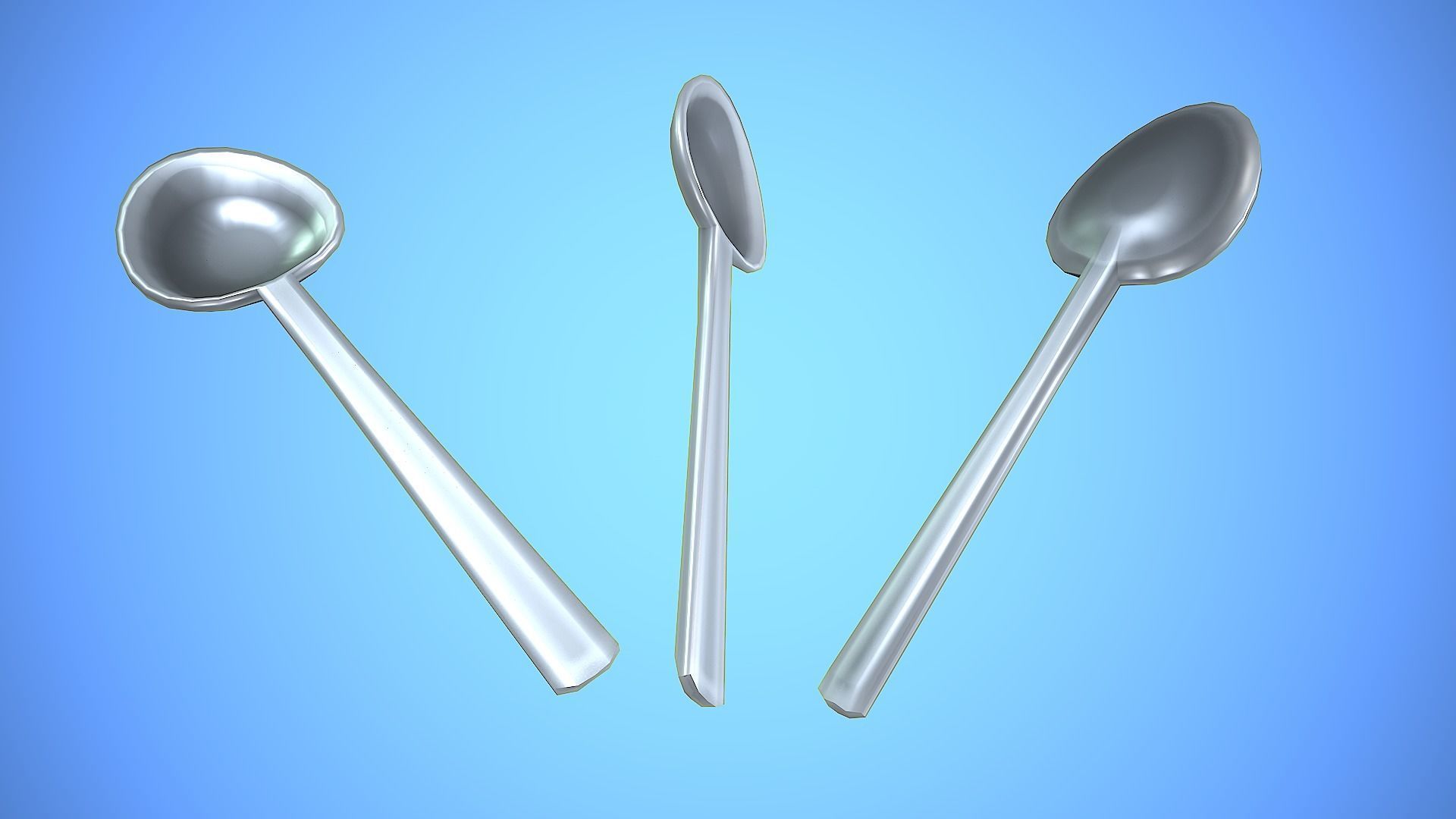 SPOON KITCHEN CARTOON STYLIZED Low-poly 3D model_5