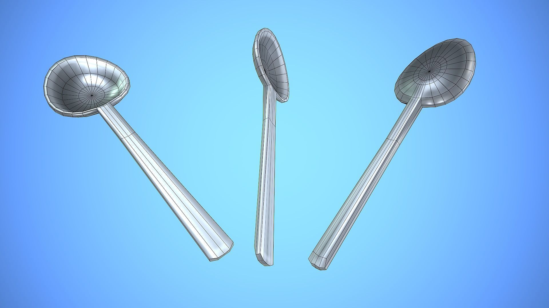 SPOON KITCHEN CARTOON STYLIZED Low-poly 3D model_6