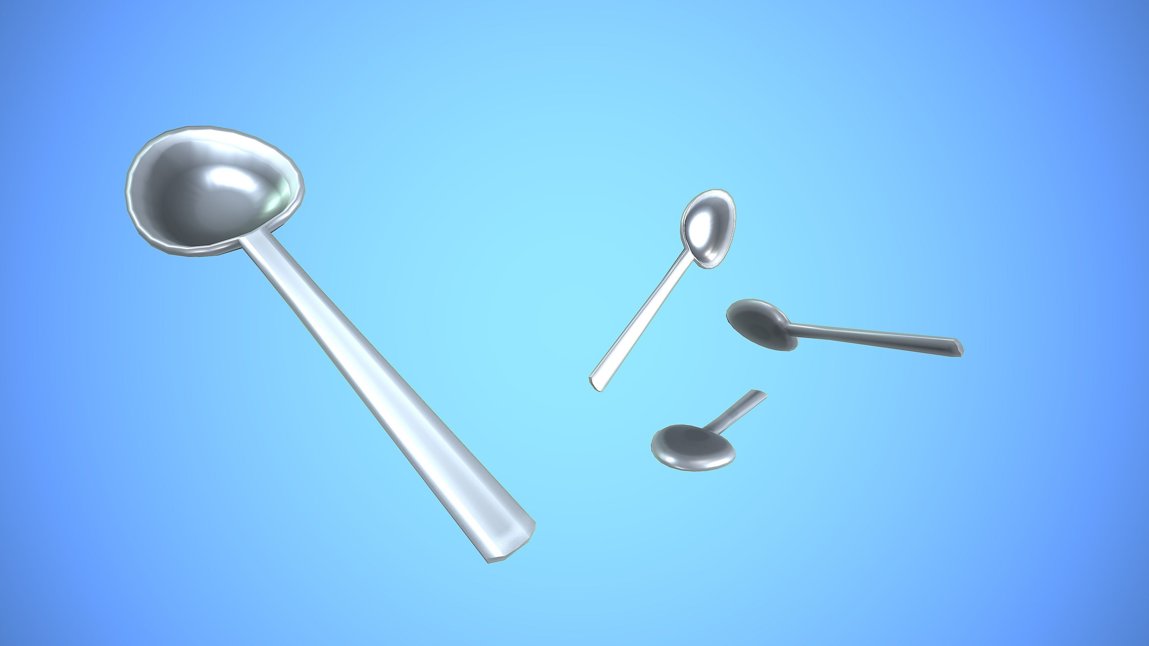 SPOON KITCHEN CARTOON STYLIZED Low-poly 3D model_2