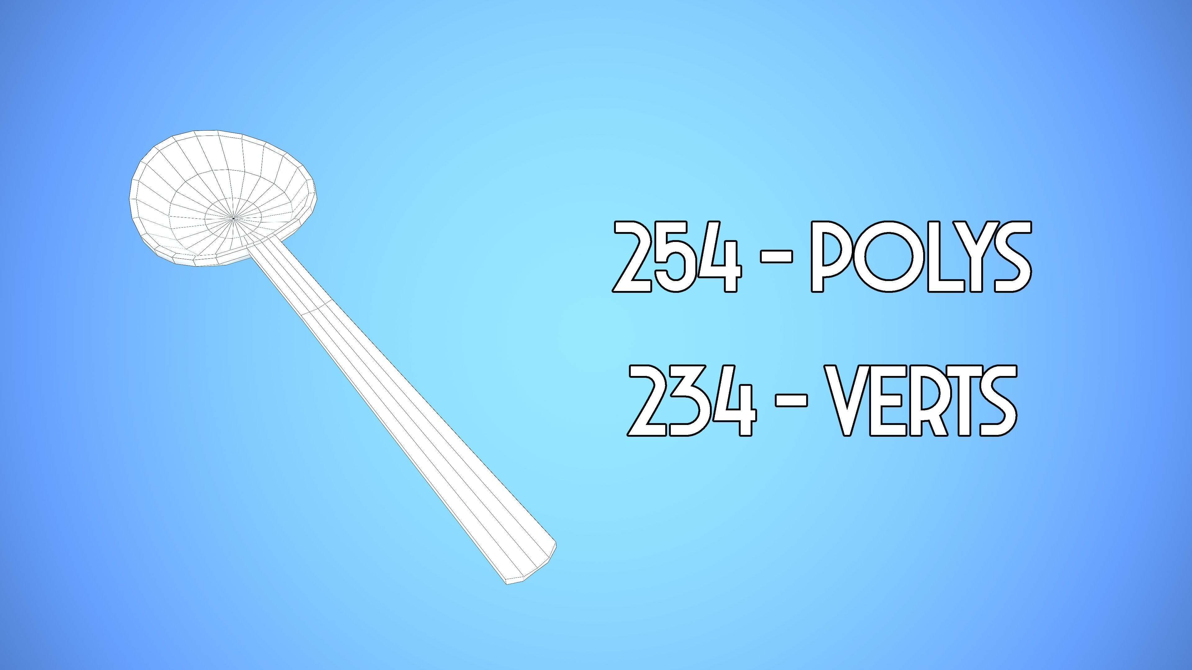 SPOON KITCHEN CARTOON STYLIZED Low-poly 3D model_4