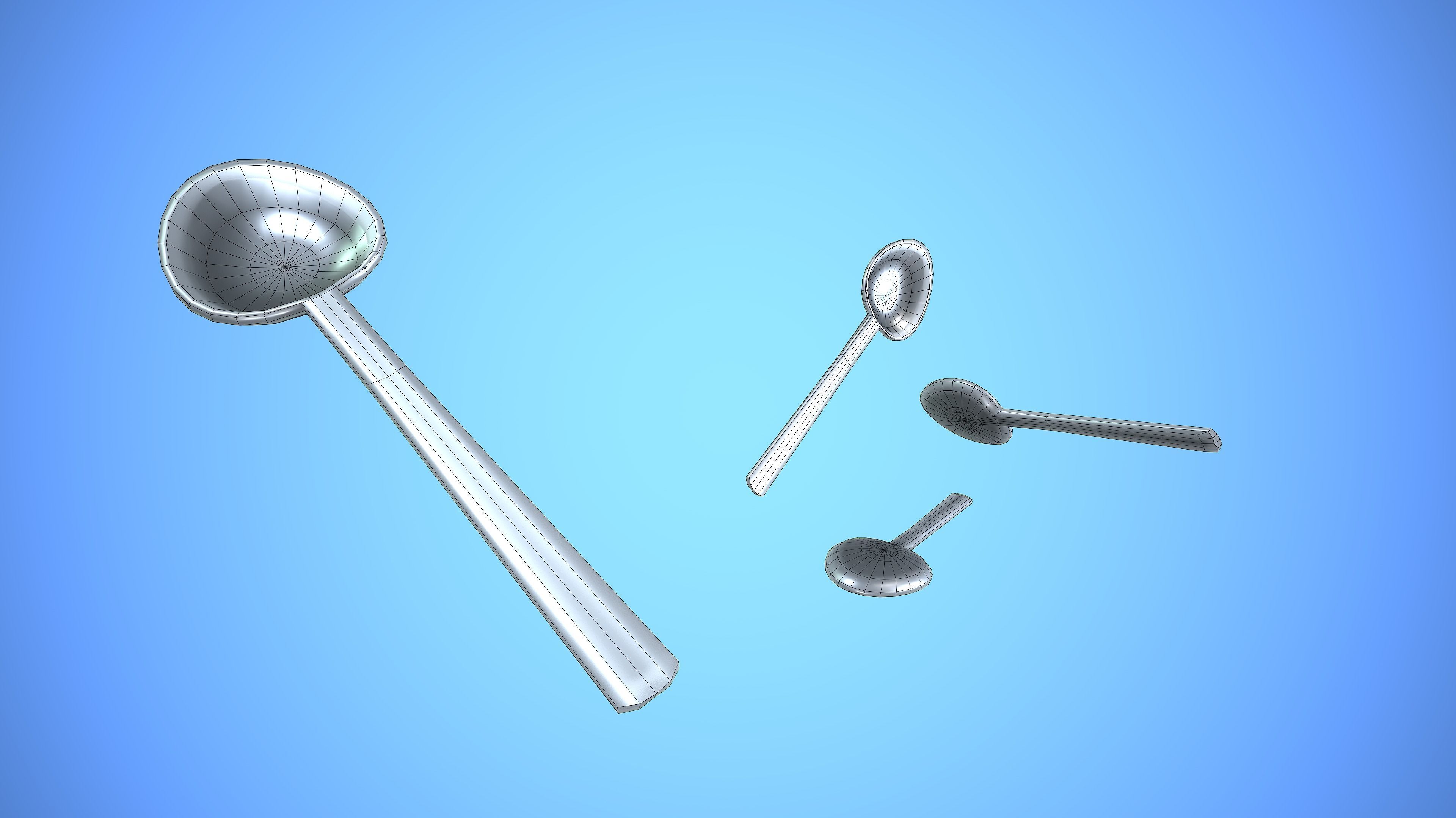 SPOON KITCHEN CARTOON STYLIZED Low-poly 3D model_3