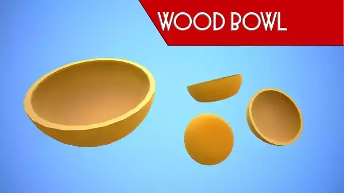WOOD BOWL KITCHEN CARTOON STYLIZED