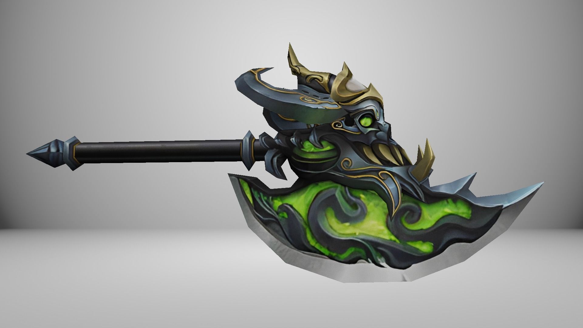 Futuristic Axe Low-poly 3D model_6