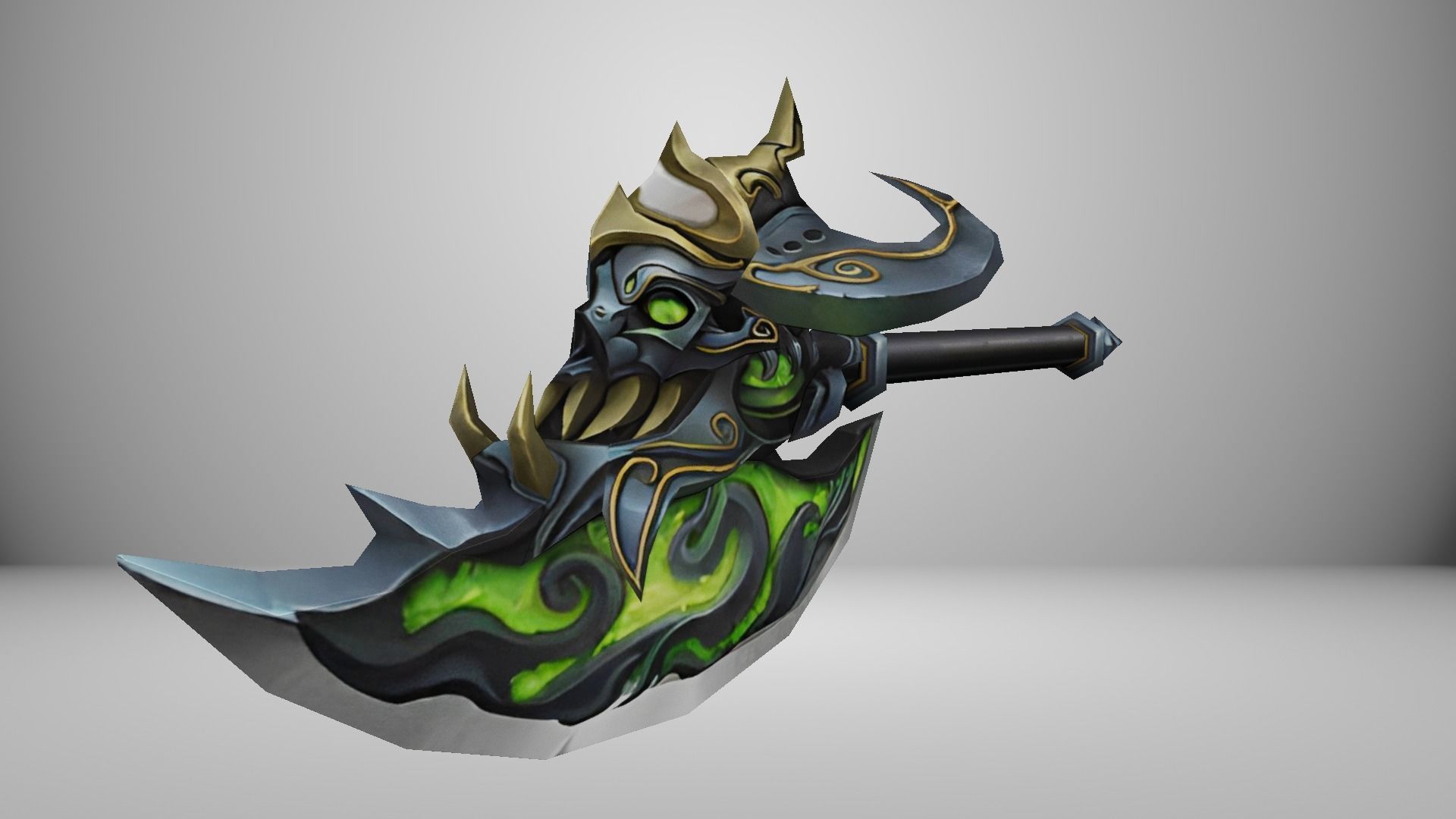 Futuristic Axe Low-poly 3D model_7
