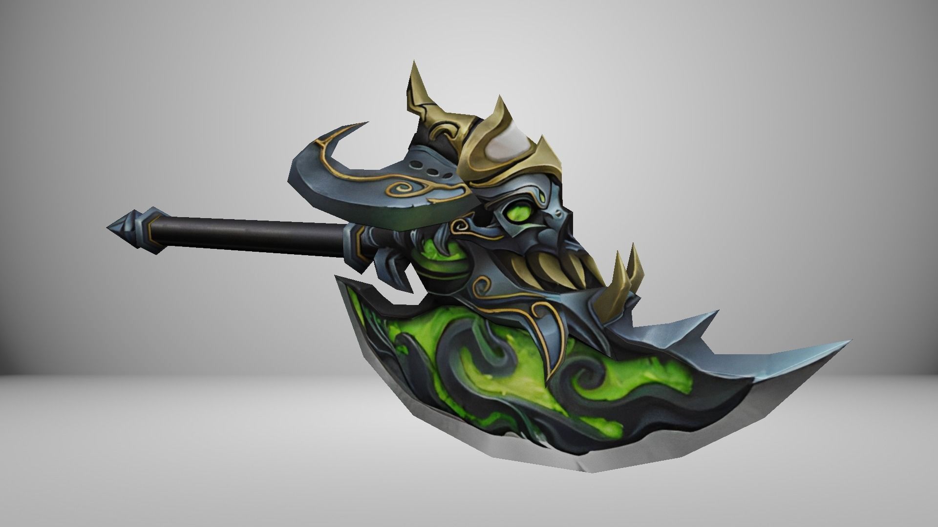 Futuristic Axe Low-poly 3D model_10