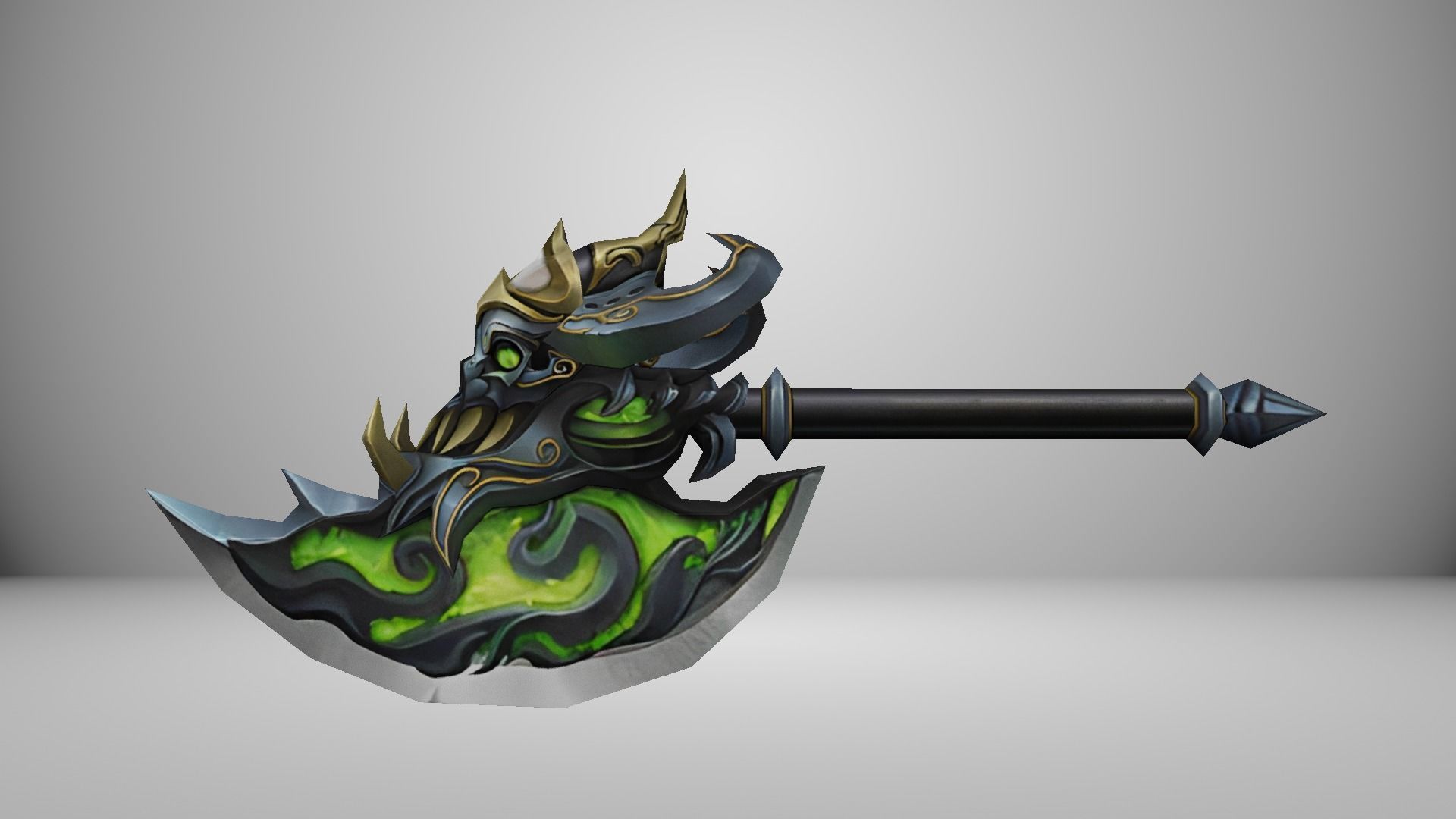 Futuristic Axe Low-poly 3D model_13