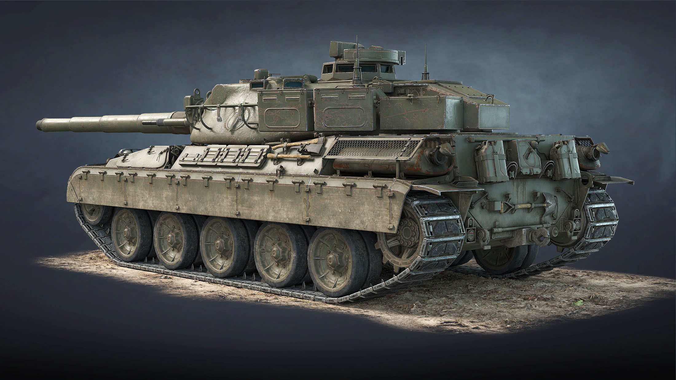 AMX-30B2 Tank Game Ready Low-poly 3D model_3