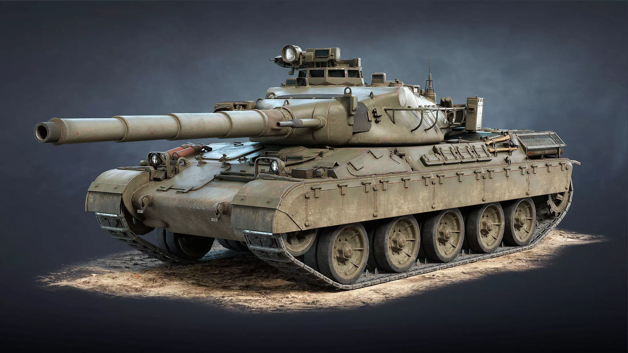 AMX-30B2 Tank Game Ready Low-poly 3D model_0