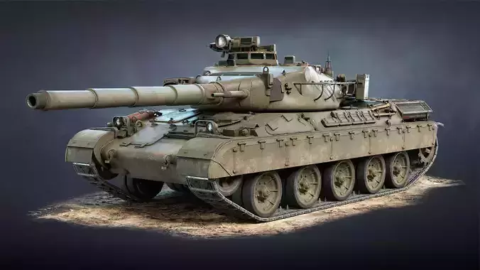 AMX-30B2 Tank Game Ready Low-poly 3D model
