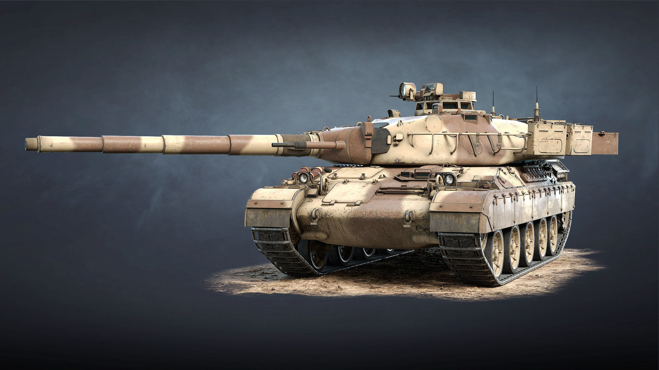 AMX-30B2 Tank Game Ready Low-poly 3D model_7