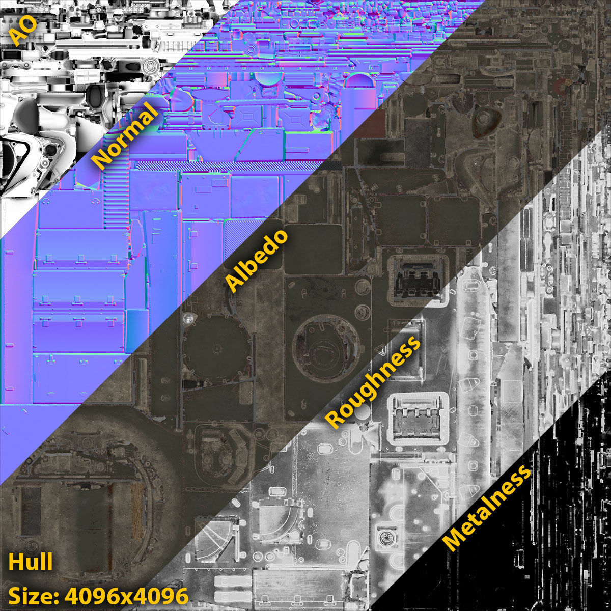 AMX-30B2 Tank Game Ready Low-poly 3D model_15