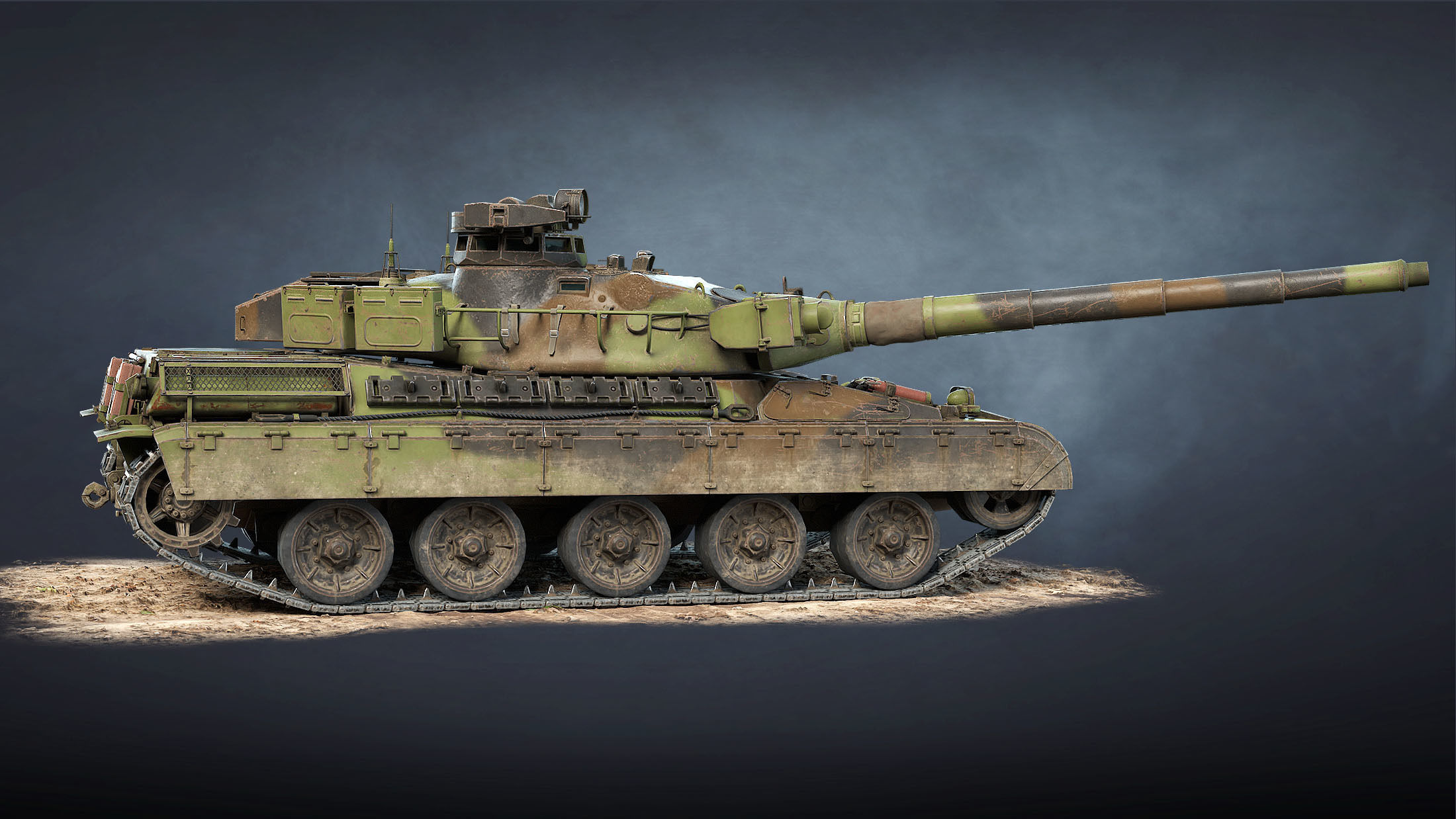 AMX-30B2 Tank Game Ready Low-poly 3D model_8