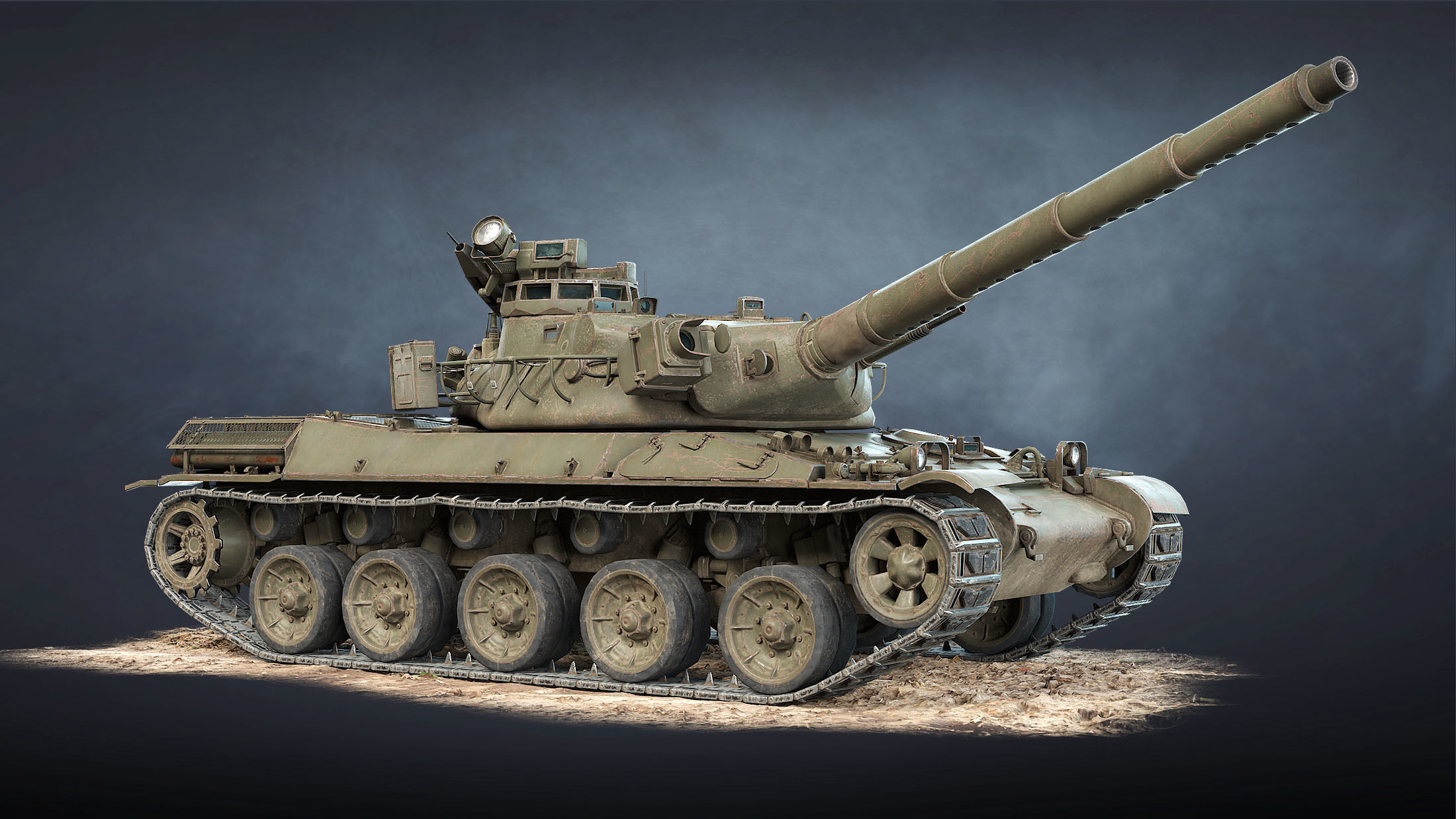 AMX-30B2 Tank Game Ready Low-poly 3D model_5