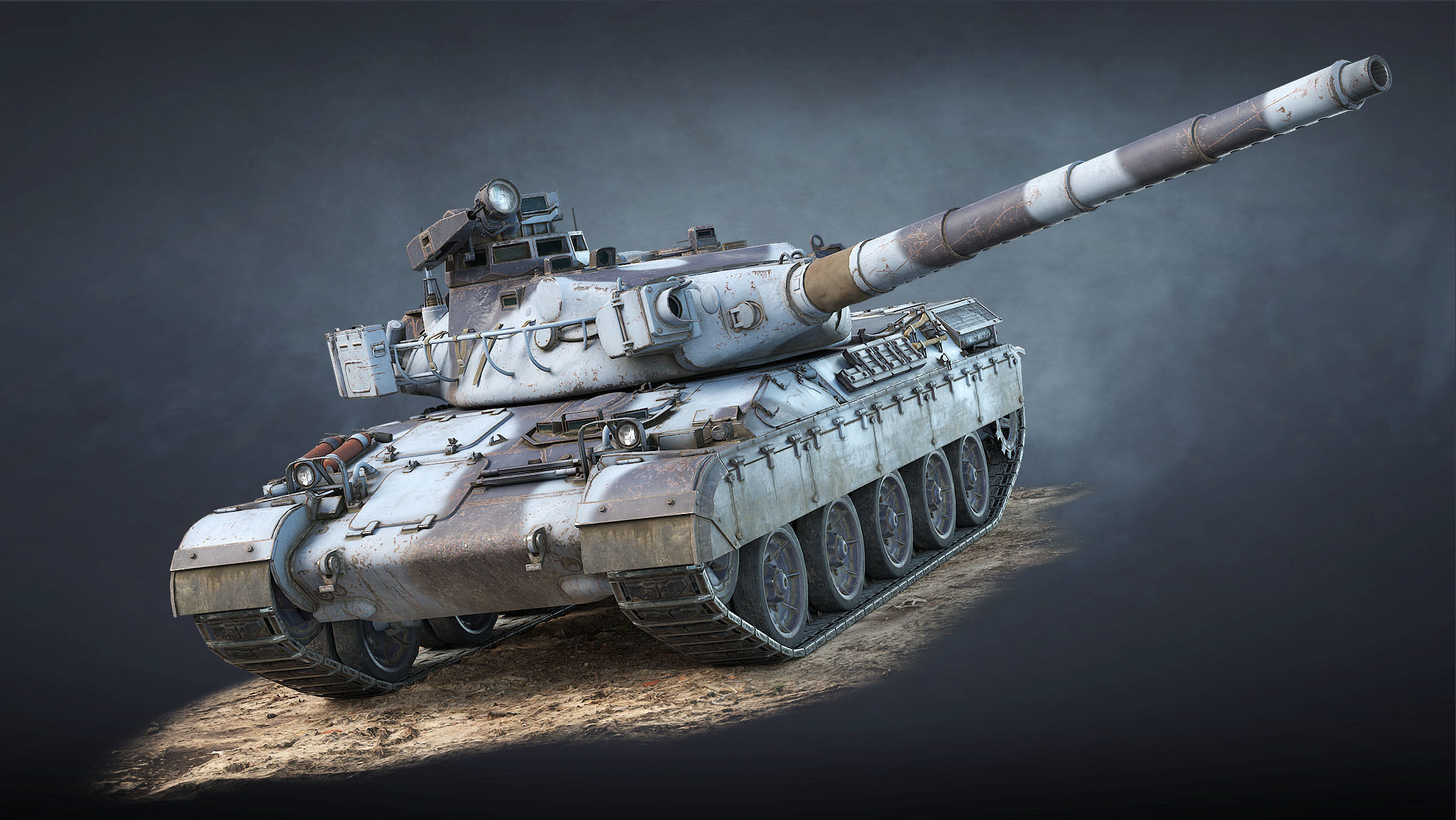 AMX-30B2 Tank Game Ready Low-poly 3D model_10