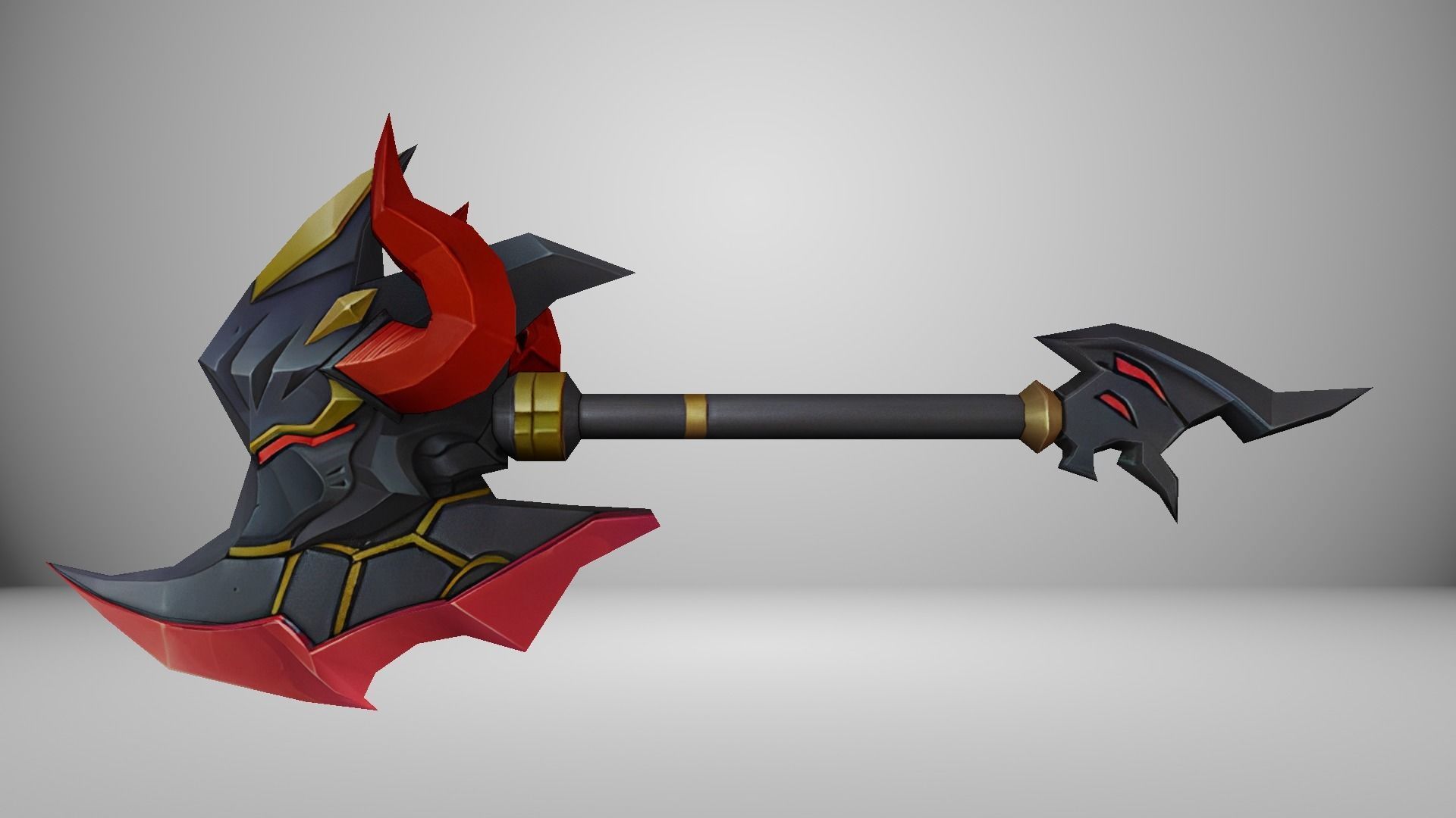 Futuristic Axe Low-poly 3D model_15