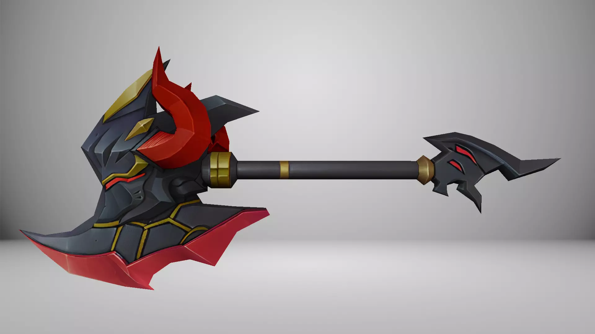Futuristic Axe Low-poly 3D model_0