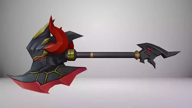 Futuristic Axe Low-poly 3D model