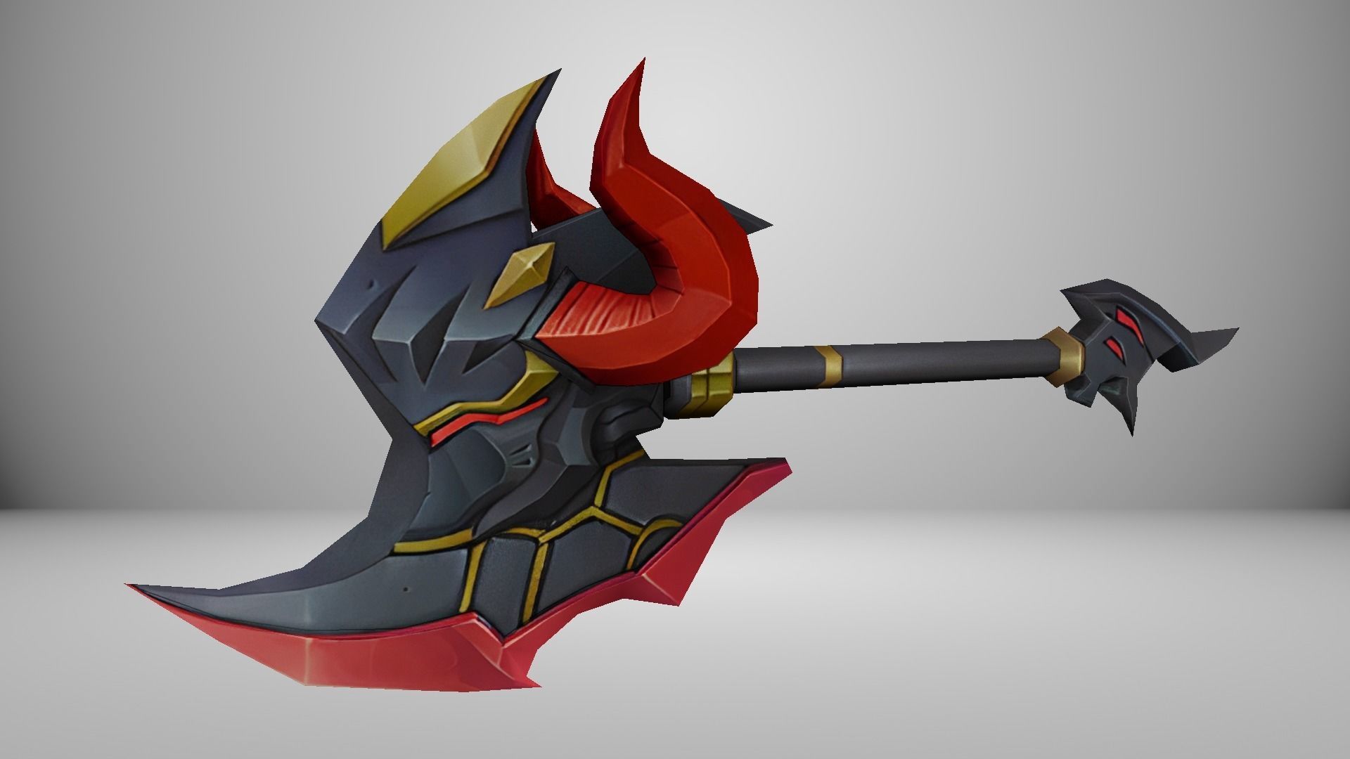 Futuristic Axe Low-poly 3D model_1
