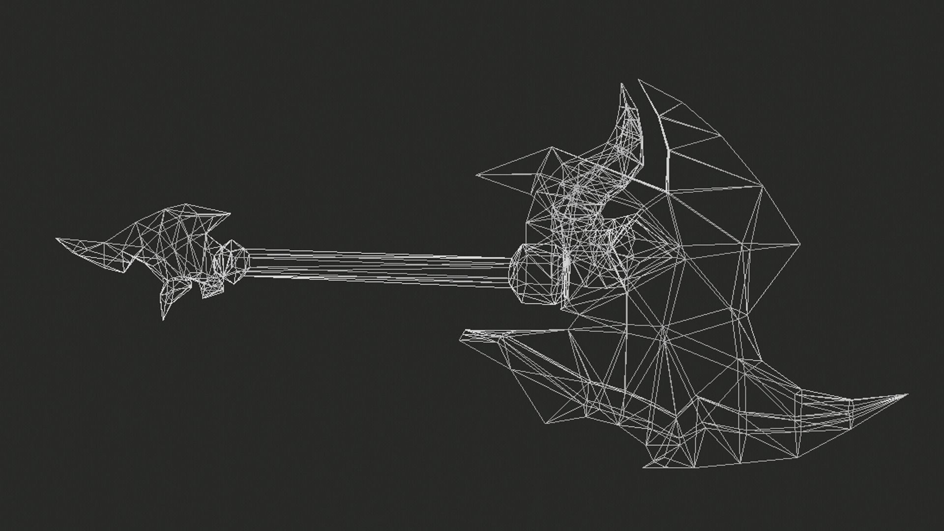 Futuristic Axe Low-poly 3D model_14