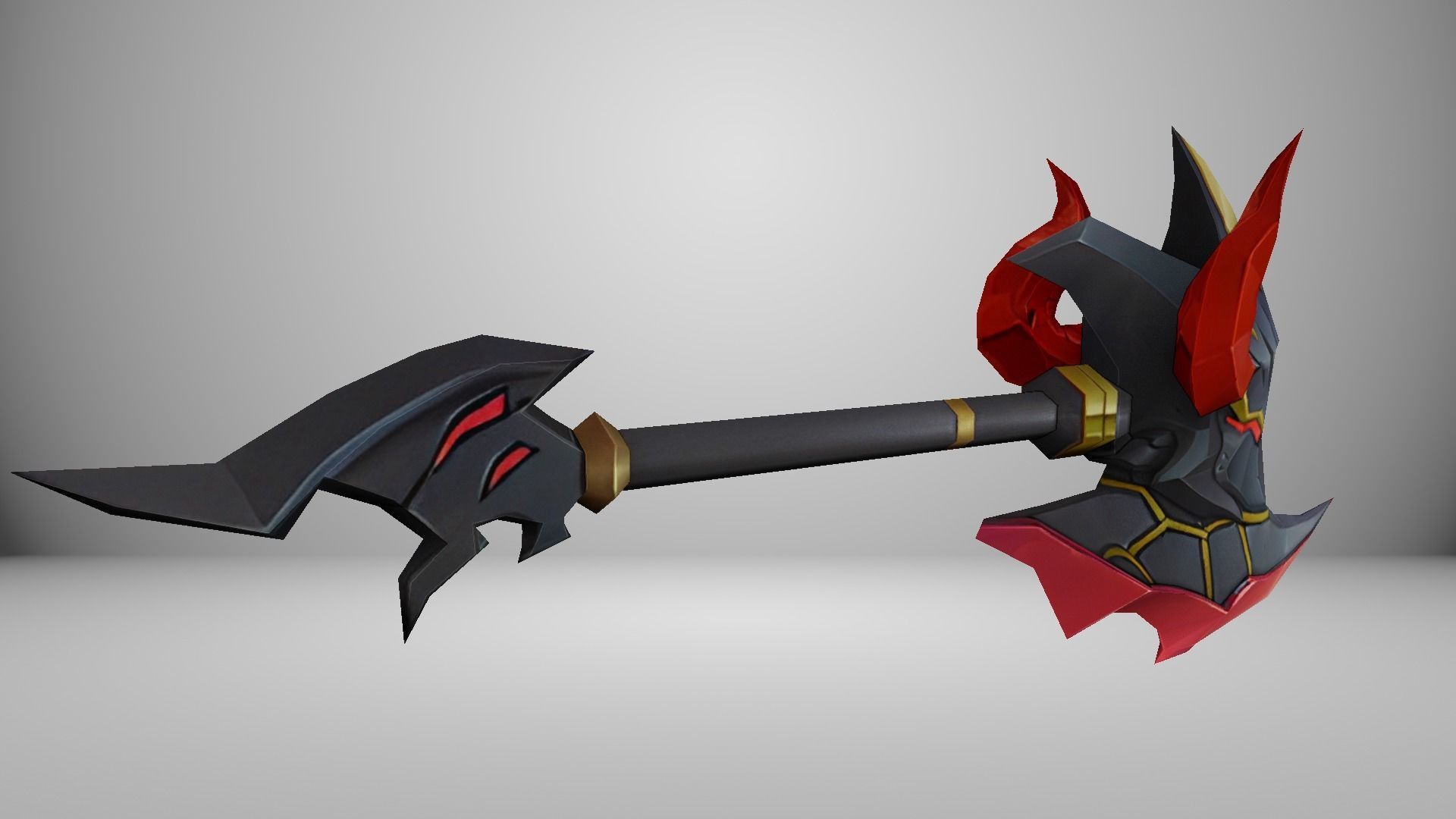 Futuristic Axe Low-poly 3D model_7
