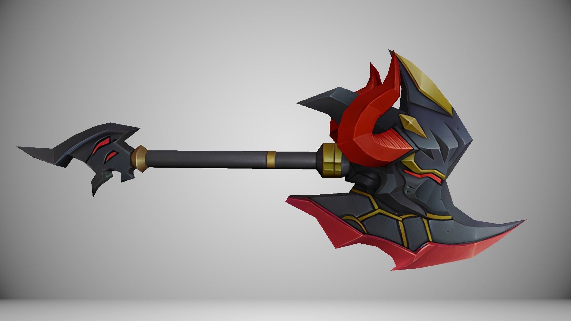 Futuristic Axe Low-poly 3D model_3