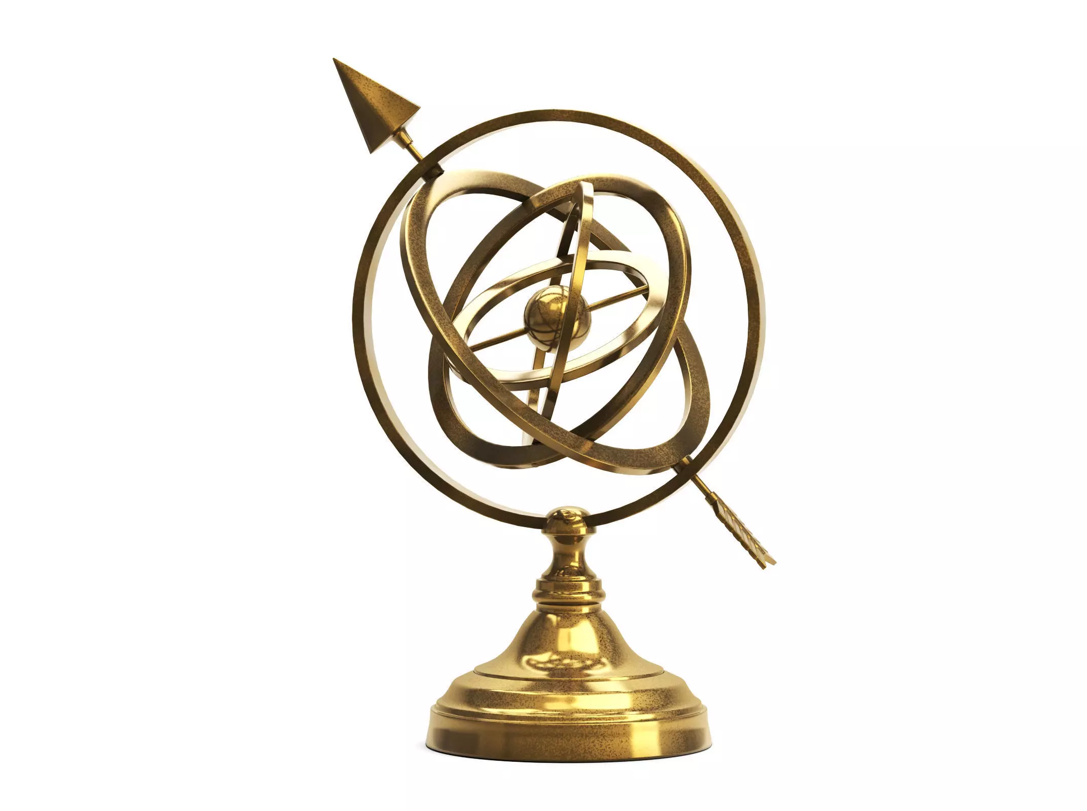 Antique Arrow Globe Decor 3D model_0