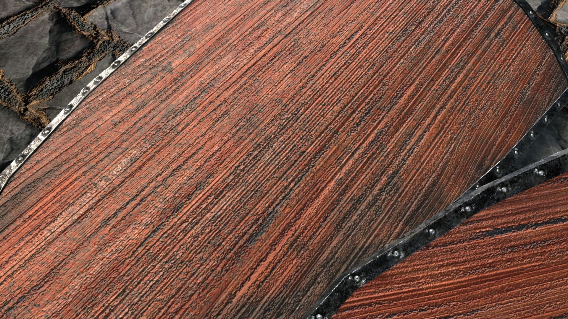 Medieval round shield with coat of arms 7 Low-poly 3D model_6