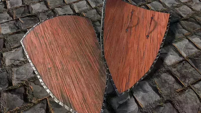 Medieval round shield with coat of arms 7 Low-poly 3D model