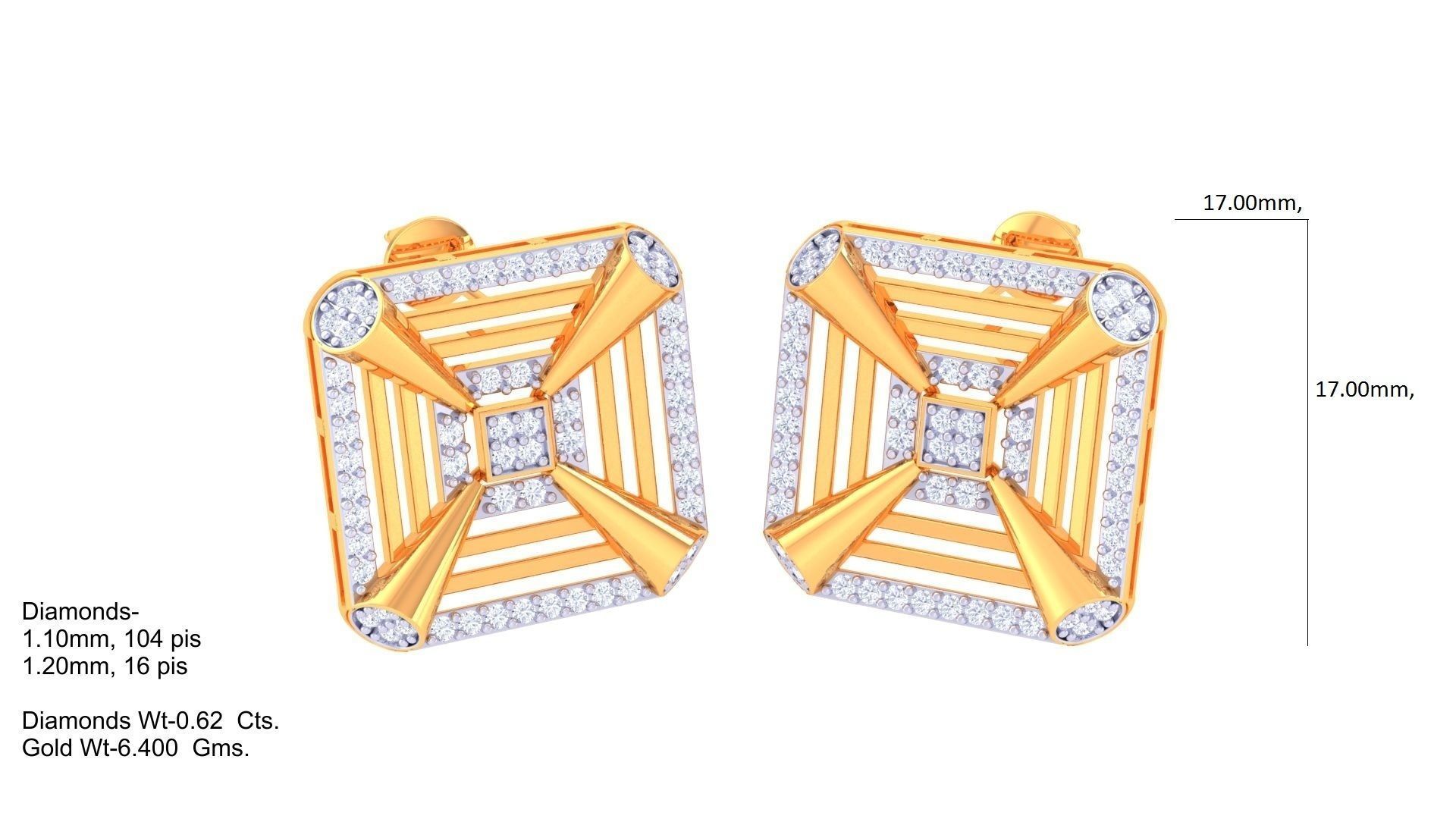 Studs Earrings - 3 3D print model_1