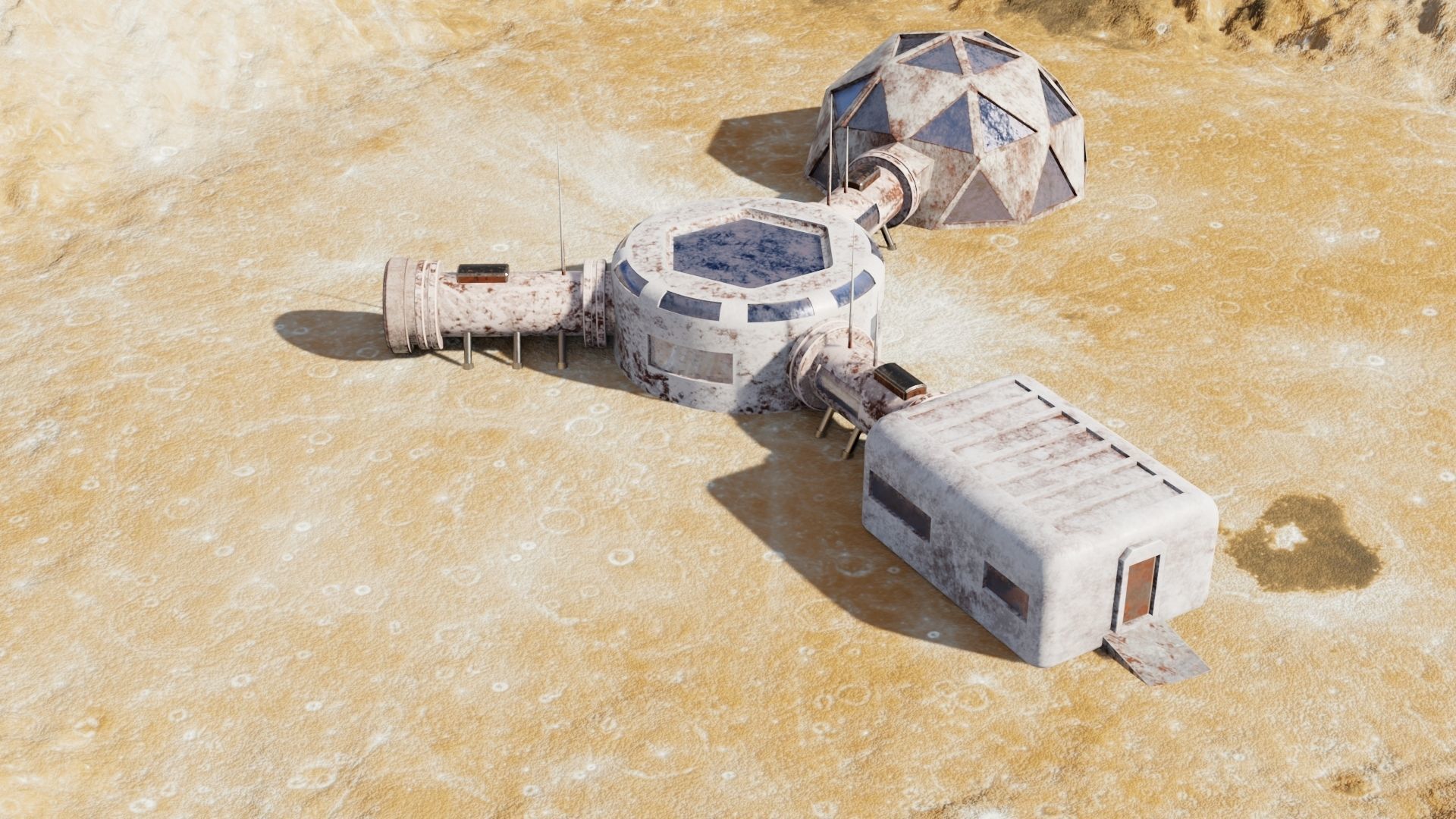 Martian base Low-poly 3D model_25