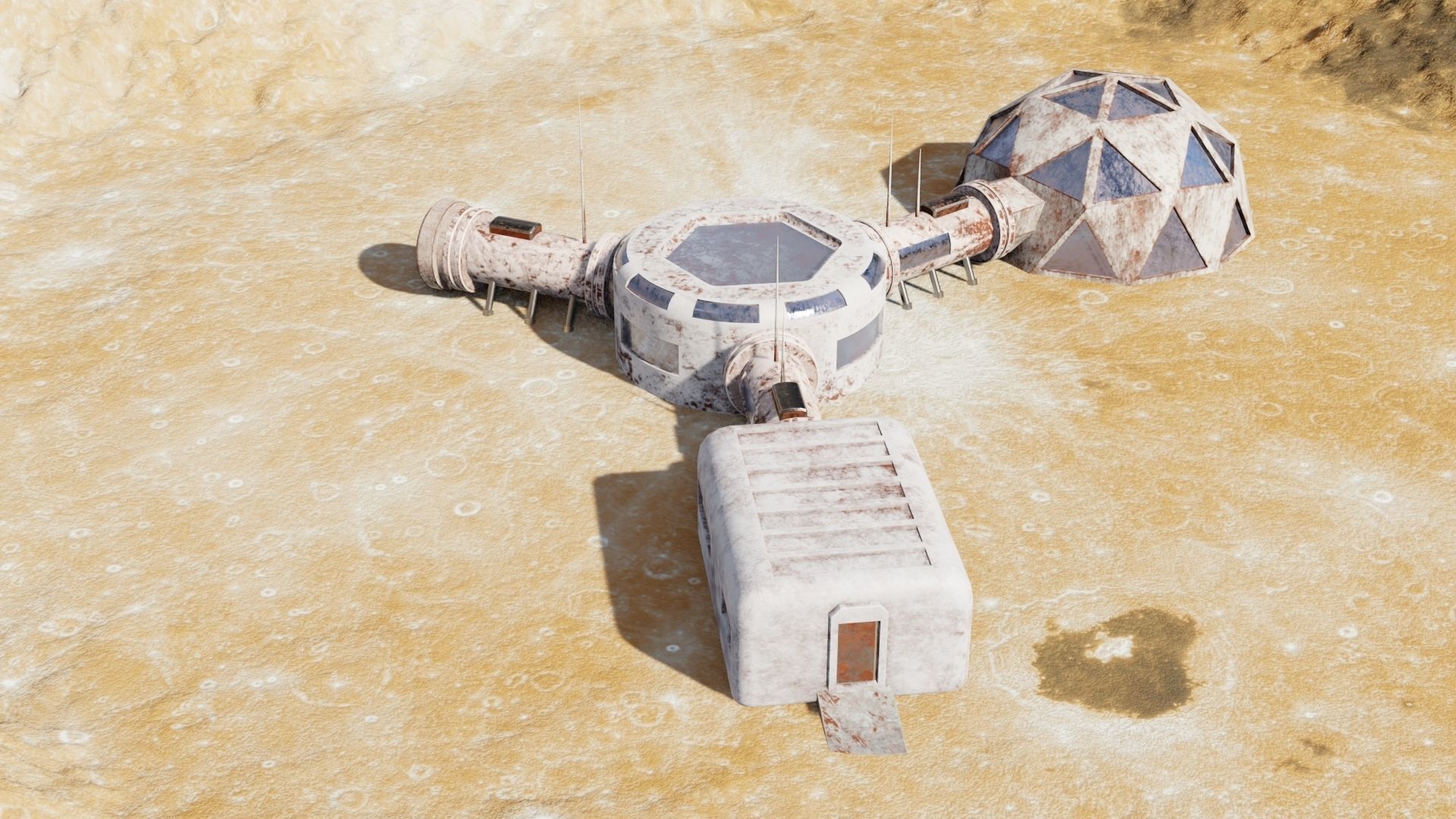 Martian base Low-poly 3D model_23