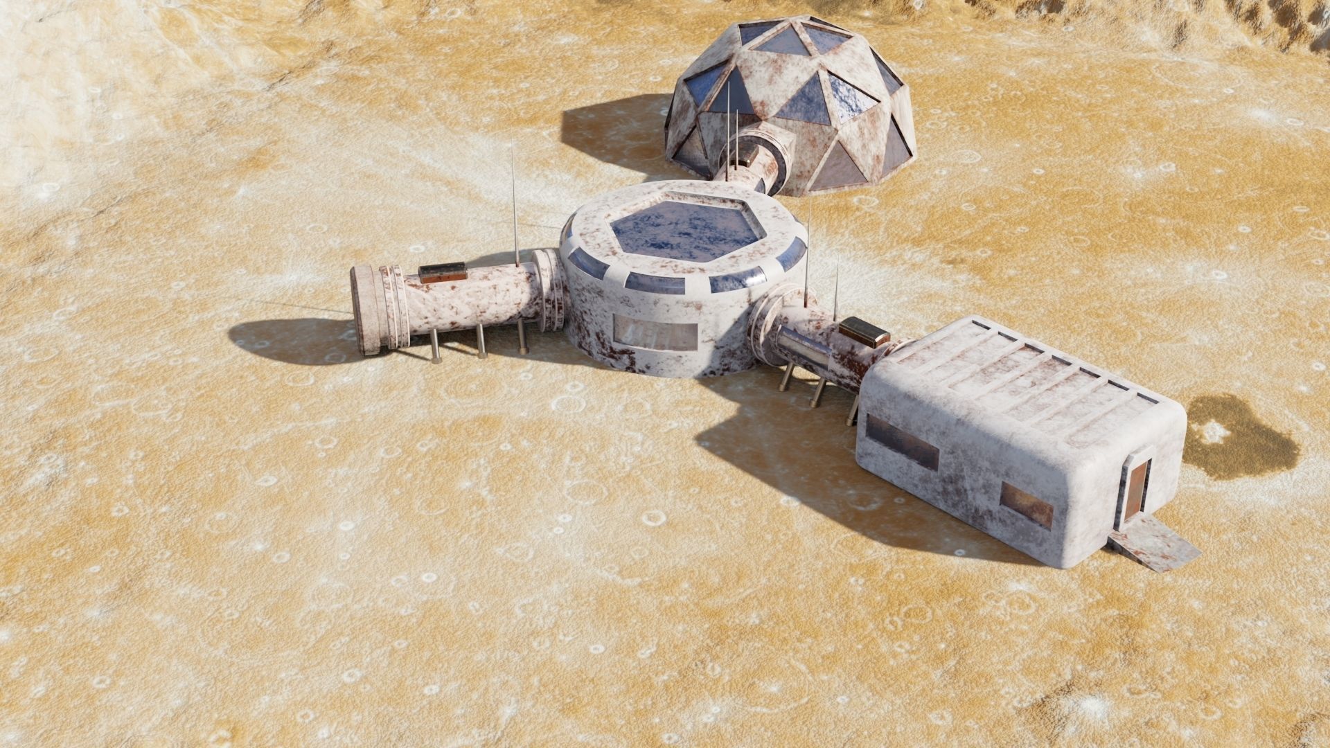 Martian base Low-poly 3D model_26