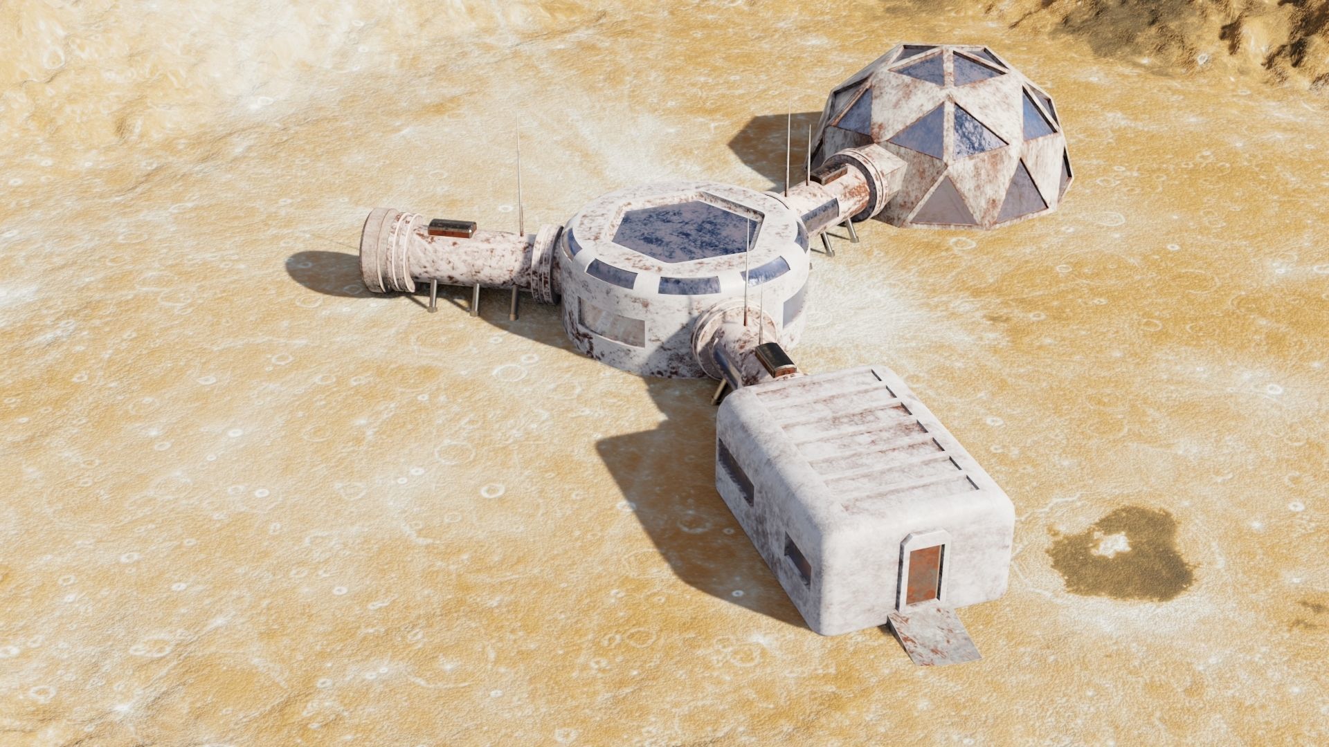 Martian base Low-poly 3D model_24