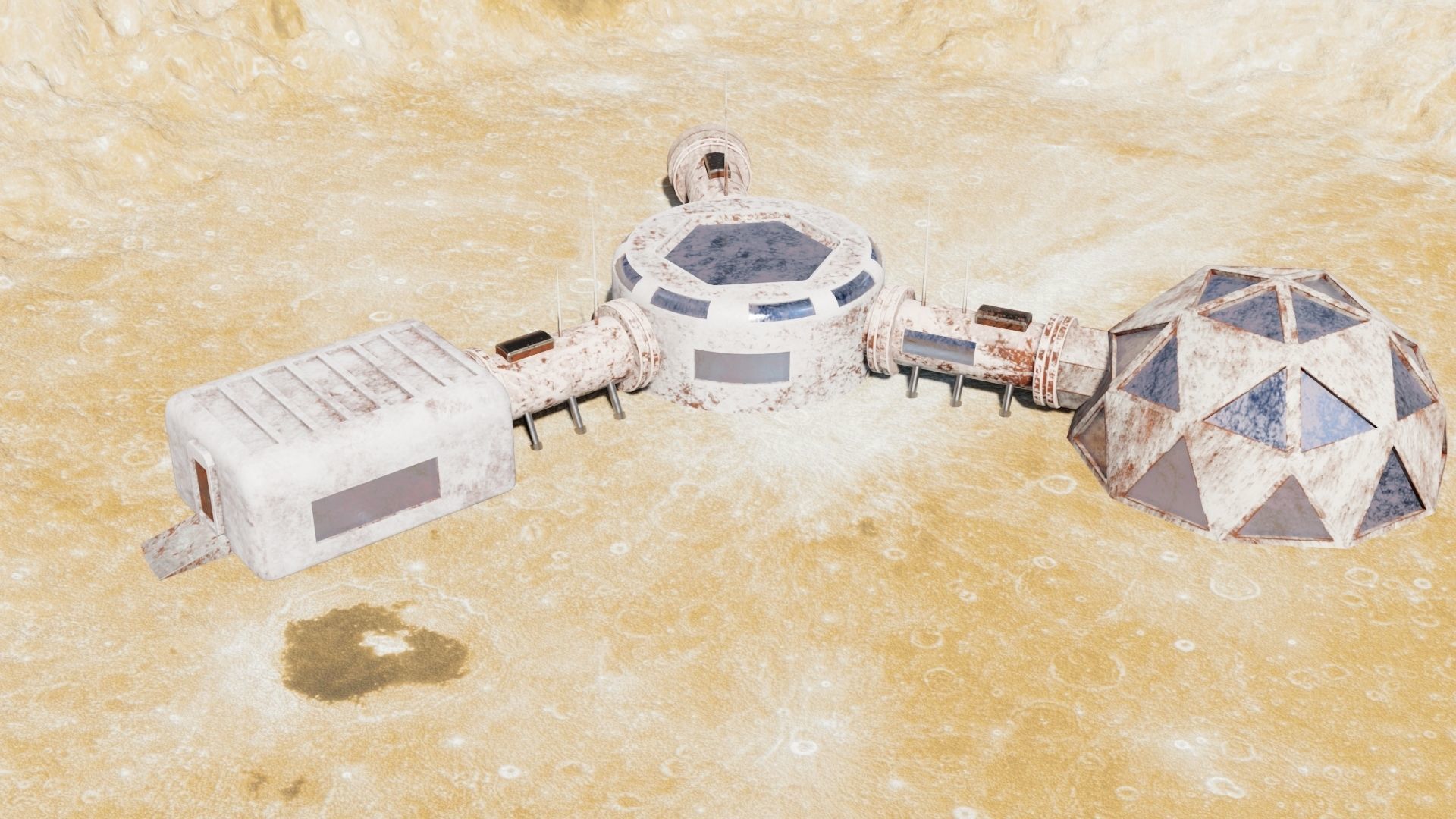 Martian base Low-poly 3D model_18