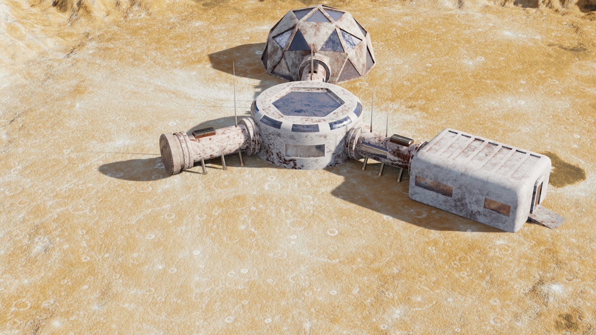 Martian base Low-poly 3D model_27