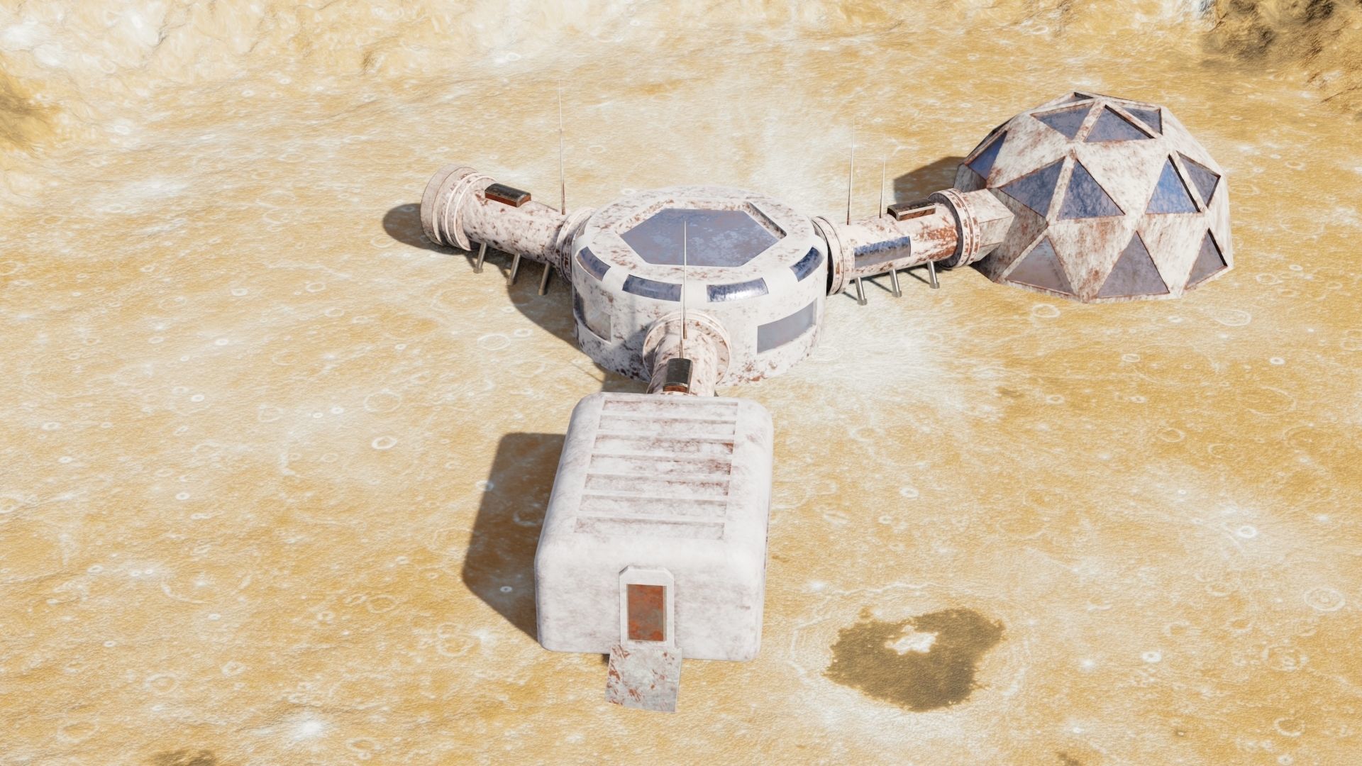 Martian base Low-poly 3D model_22