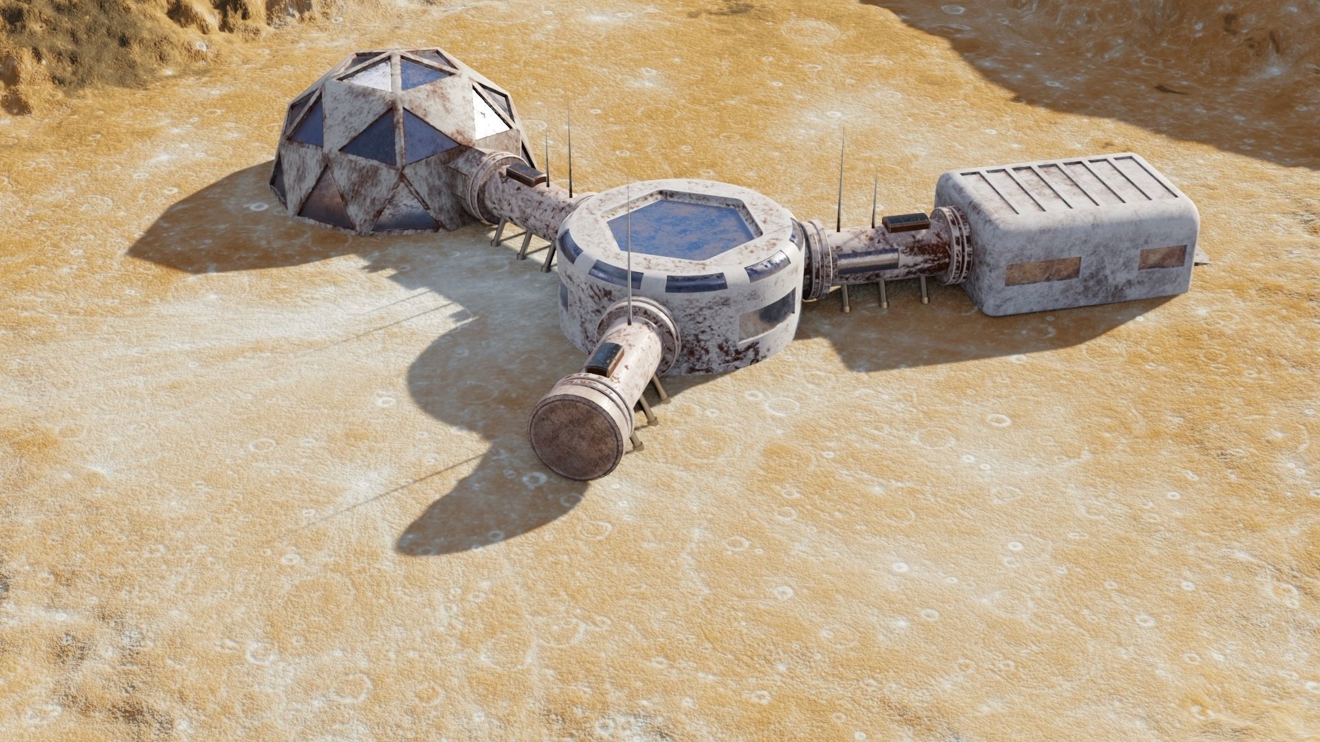 Martian base Low-poly 3D model_29