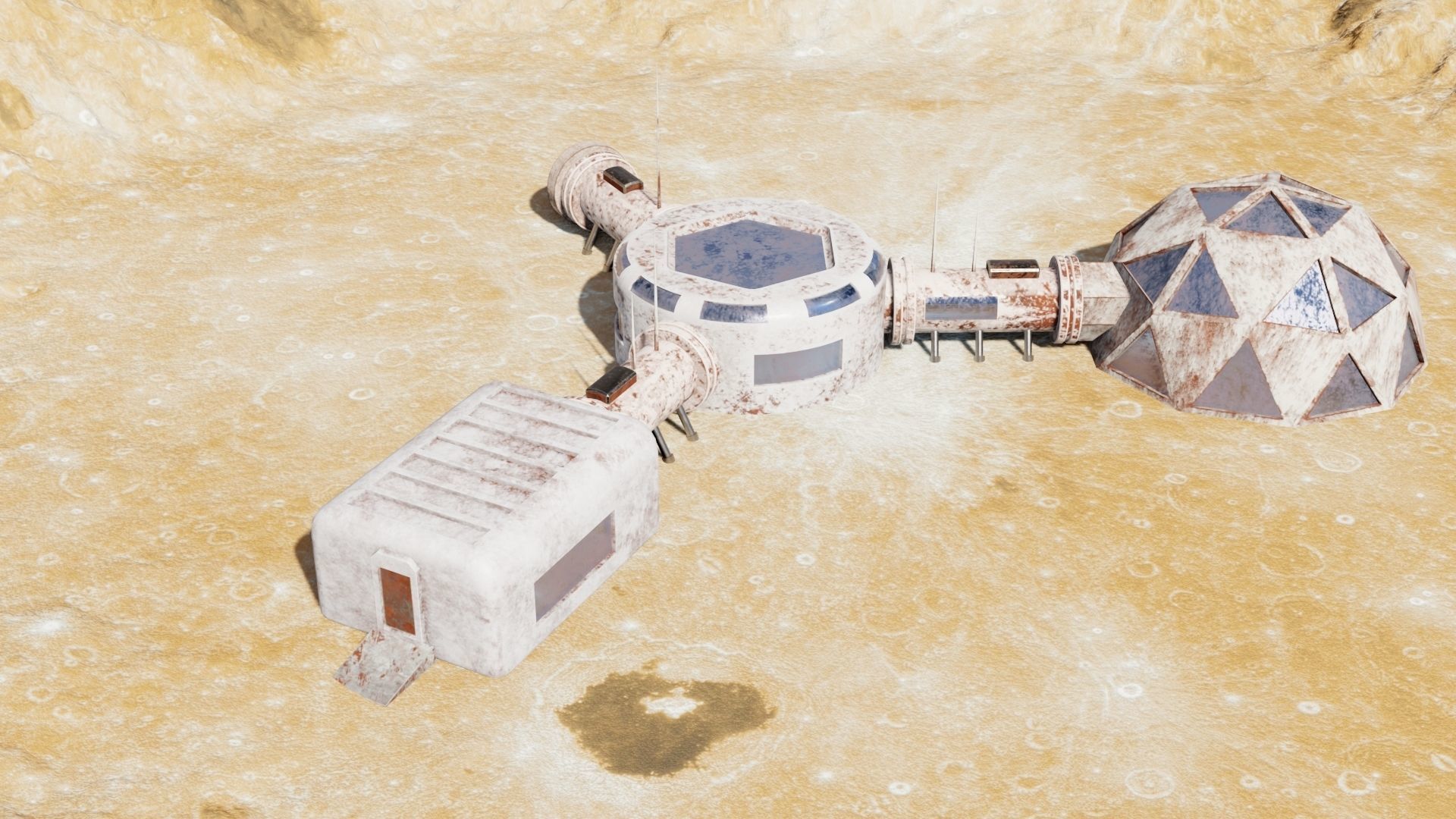 Martian base Low-poly 3D model_20